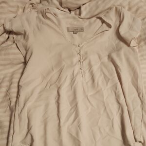 LOFT Women's Soft Cream Blouse